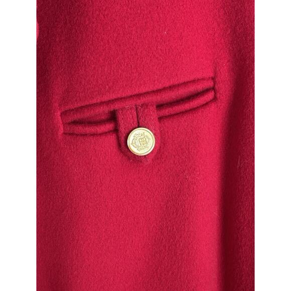 Forecaster of Boston Made In USA Red 100% Wool Long Maxi Coat Women's Size 13/14 - Picture 6 of 7